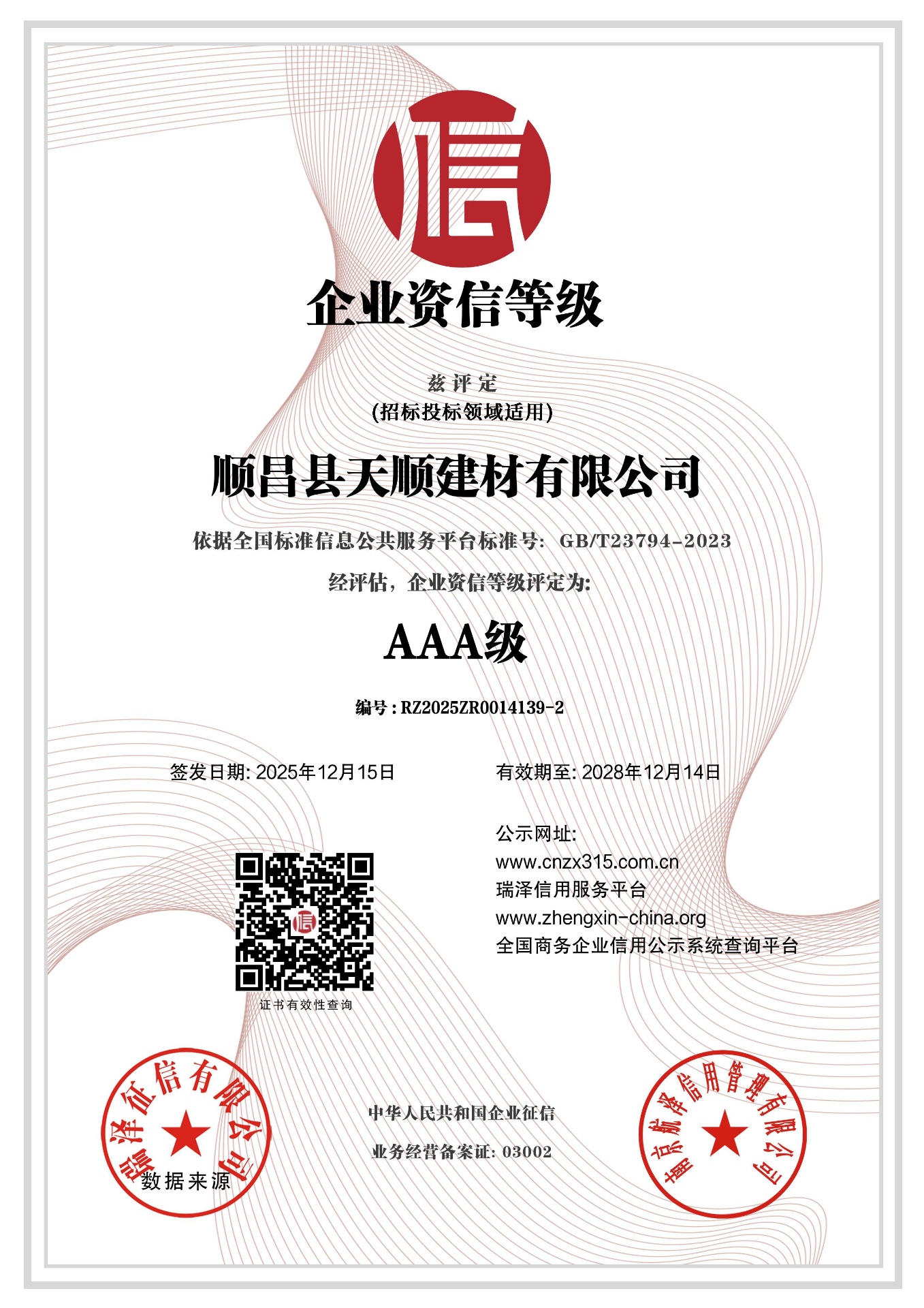 AAA Enterprise Creditworthiness — National Enterprise Creditworthiness Assessment
